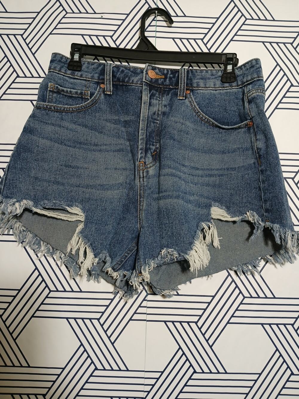Wild Fable Womens Distressed Denim Shorts Button Fly
